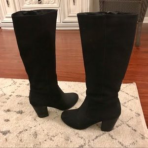 Black, Knee-high Boots